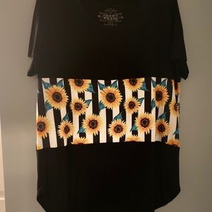 Crazy train sunflower stripe top